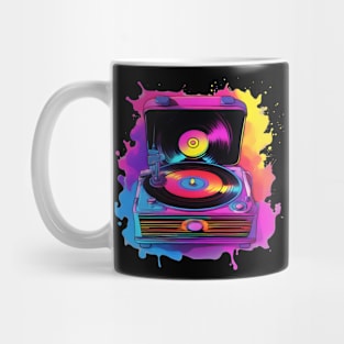 neon vinyl record Mug